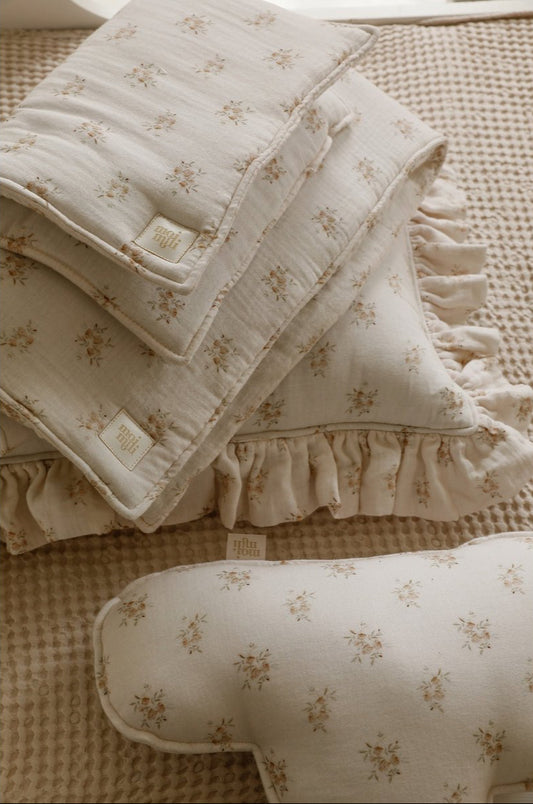 Coperta fasciatoio in mussola "Boho Flowers" 100x100