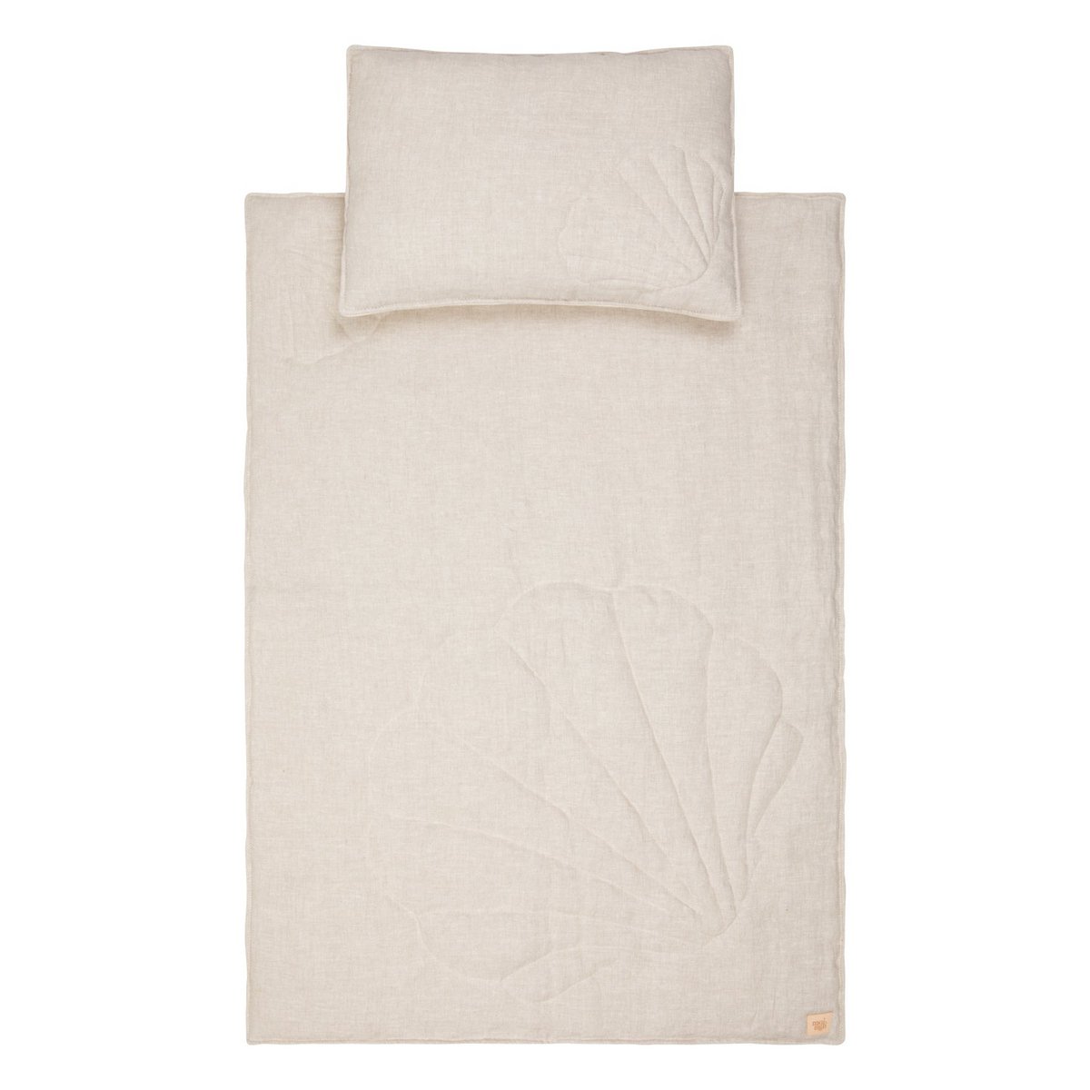 Set Copertina in lino "Conchiglia Sabbia" 95x65