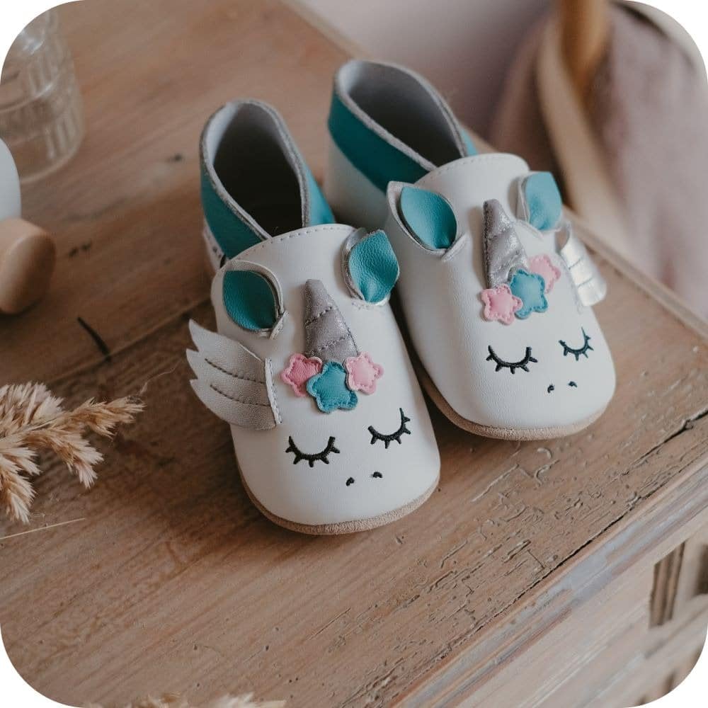 Pantofole in pelle "Unicorno"