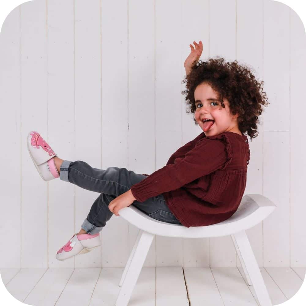 Pantofole da bambino in pelle "Rinoceronte Danzante"