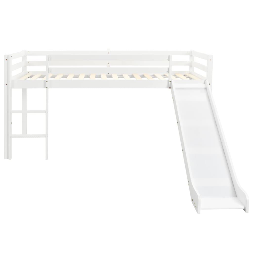 Letto A Castello Per Bambini Scivolo E Scala In Pino 97X208Cm