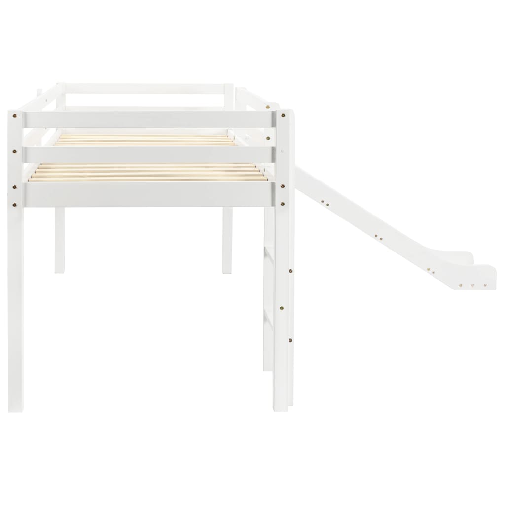 Letto A Castello Per Bambini Scivolo E Scala In Pino 97X208Cm