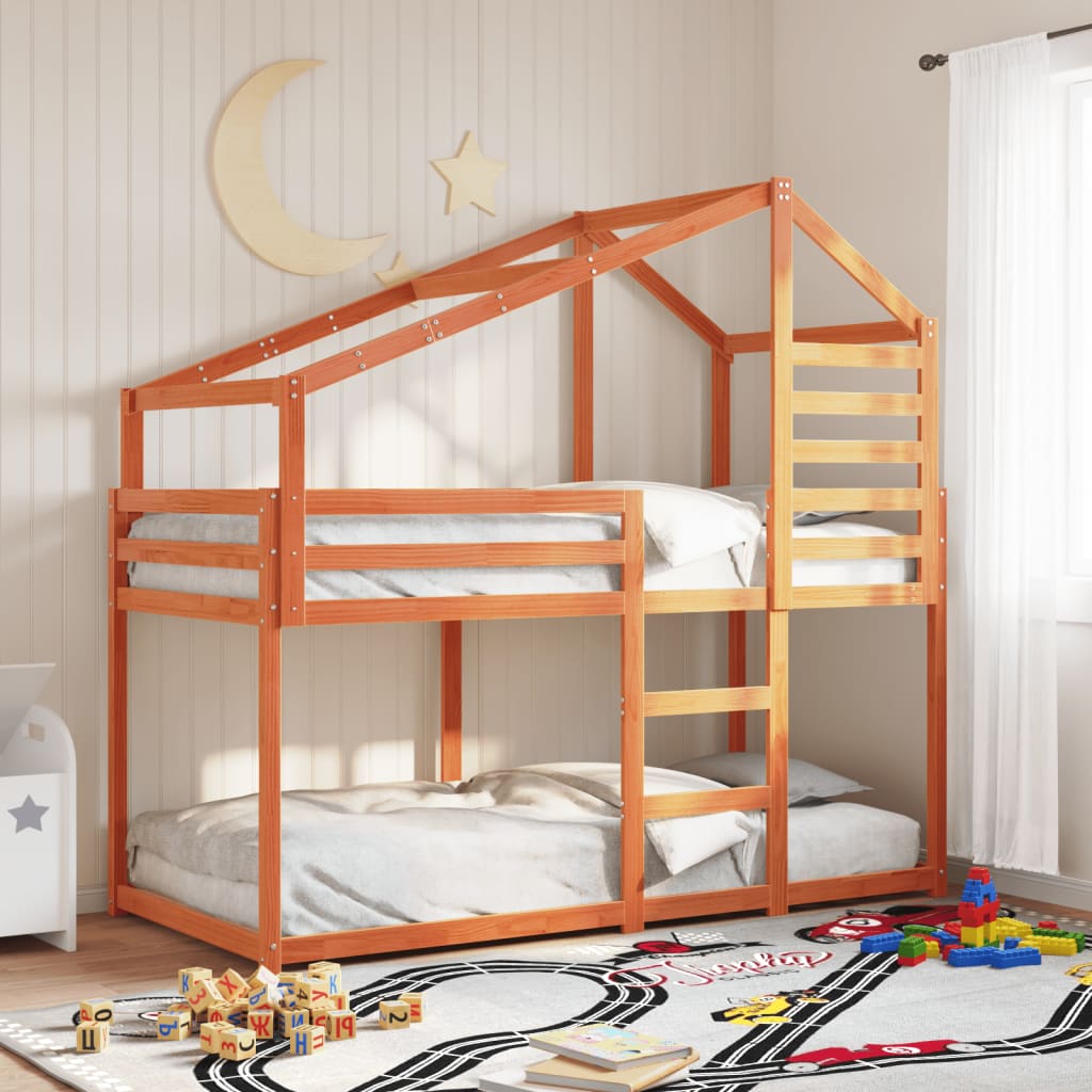 Letto A Castello Senza Materasso 90X200Cm Massello Pino