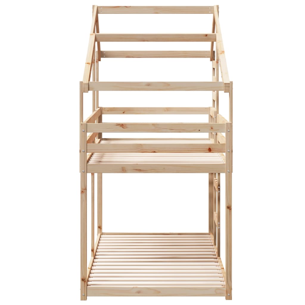 Letto A Castello Senza Materasso 90X200Cm Massello Pino