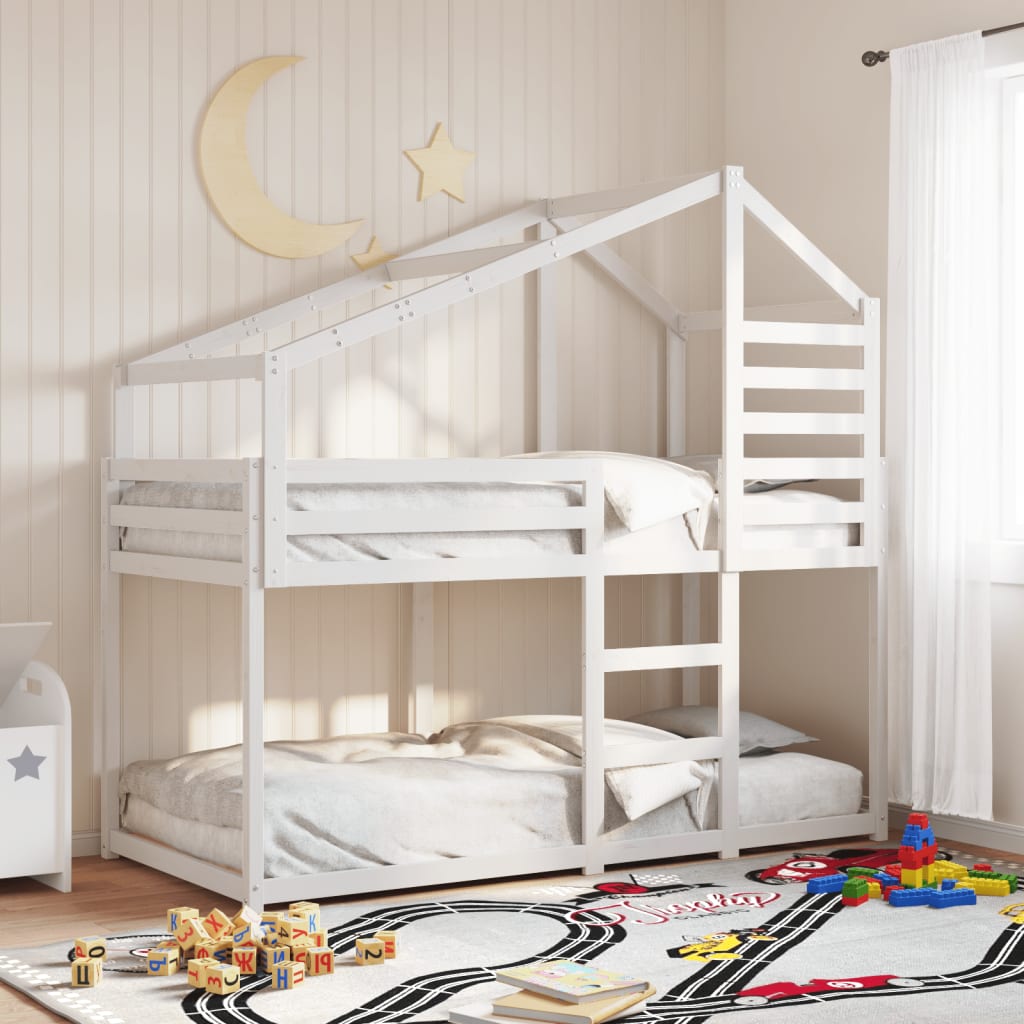 Letto A Castello Senza Materasso 90X200Cm Massello Pino