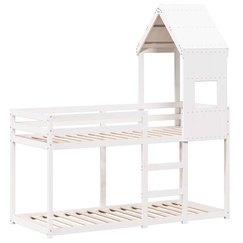 Letto A Castello Senza Materasso 90X190Cm Massello Pino