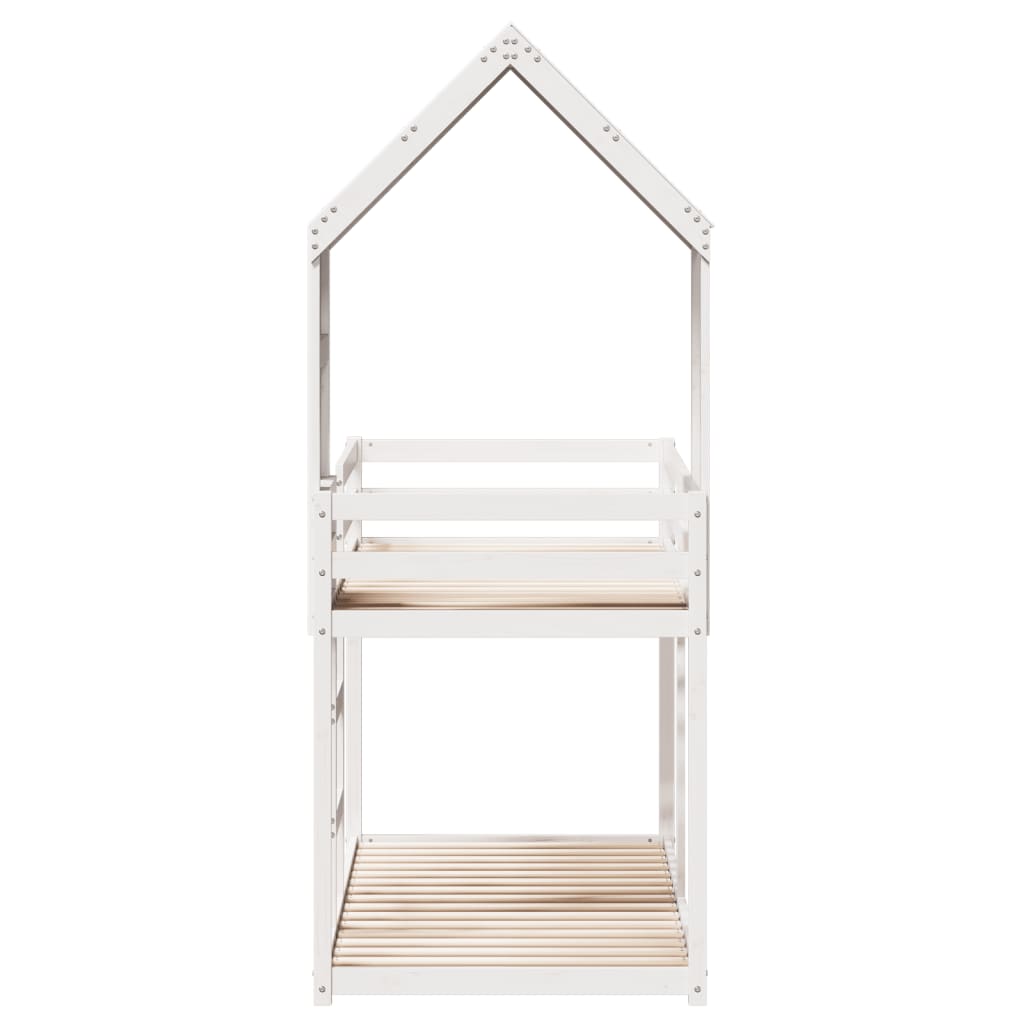 Letto A Castello Senza Materasso 90X190Cm Massello Pino