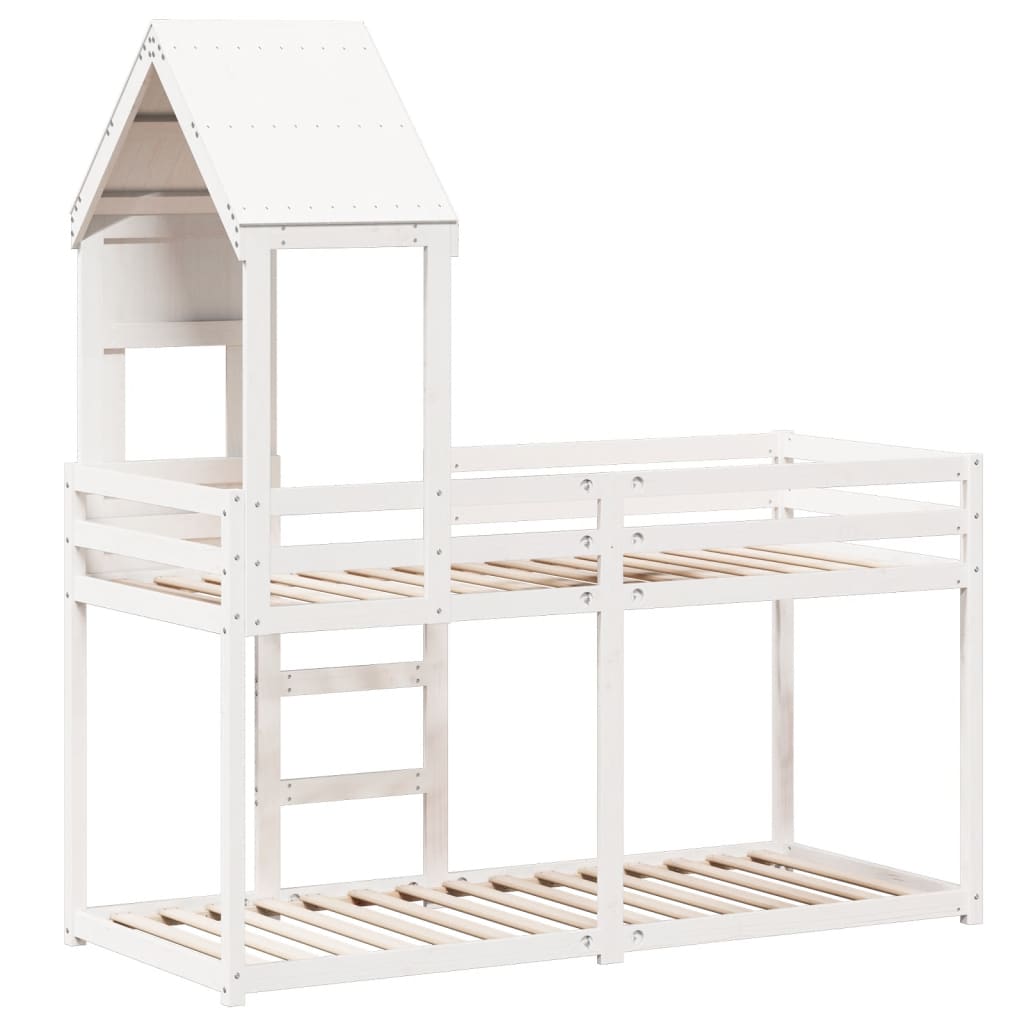 Letto A Castello Senza Materasso 90X190Cm Massello Pino