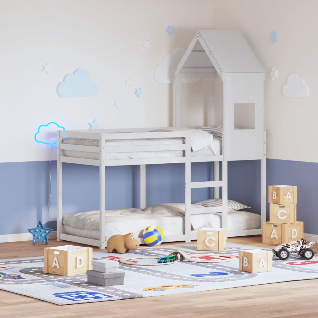 Letto A Castello Senza Materasso 90X190Cm Massello Pino