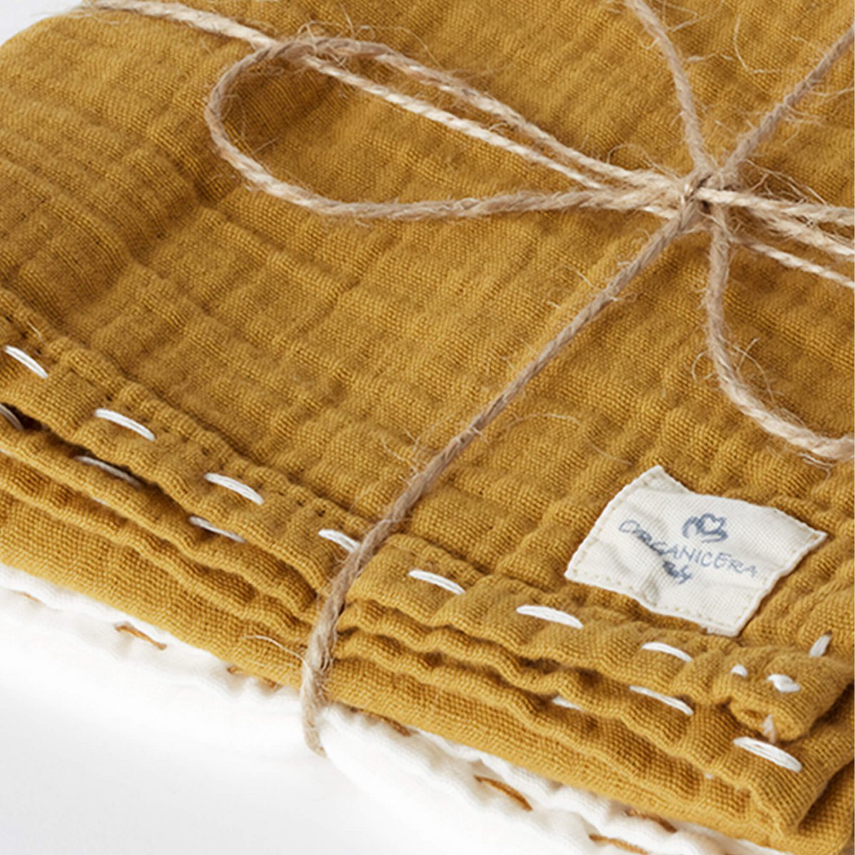 Set Mussole in Cotone Organico "Senape"