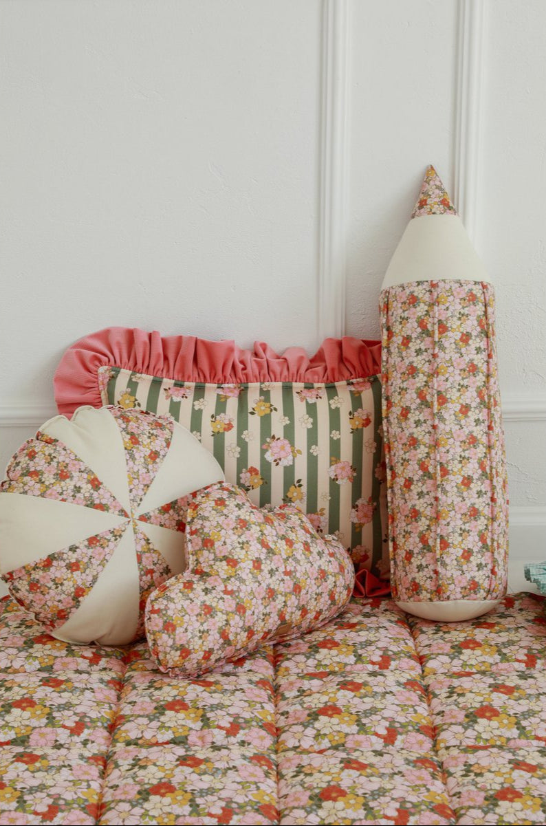 Cuscino di cotone "Pastello Green Garden"