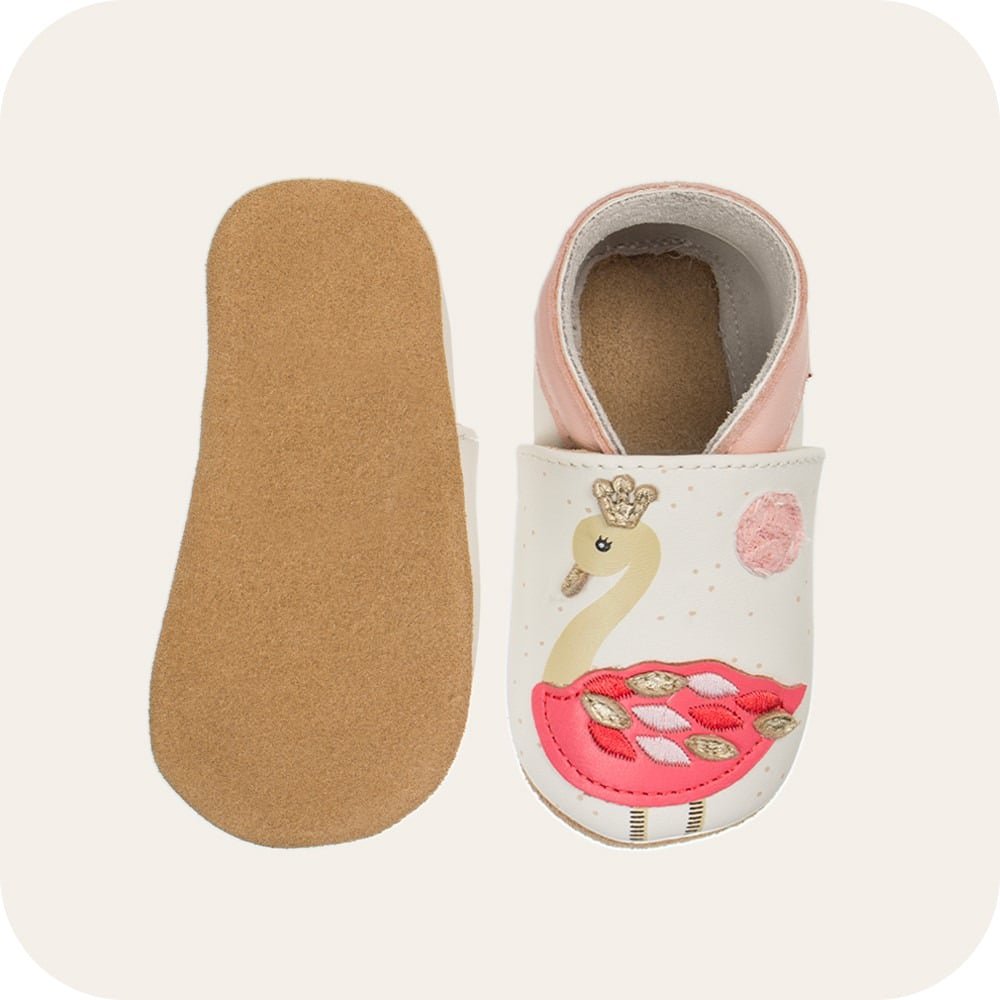 Pantofole in pelle "Fenicottero"