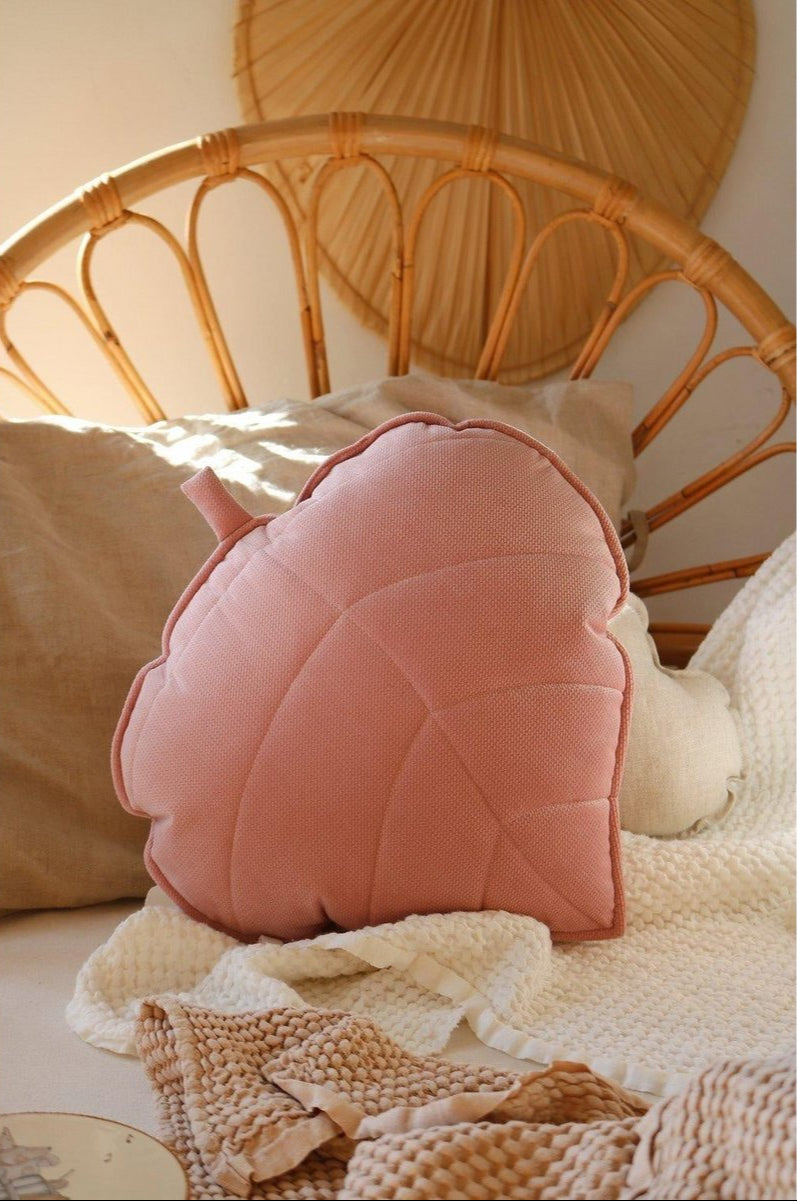 Cuscino Foglia i velluto “Rosa”