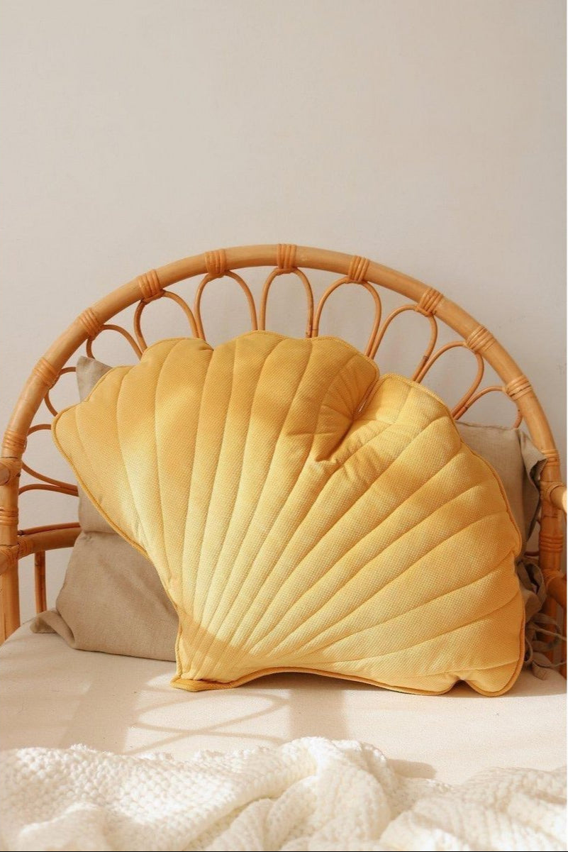 Cuscino foglie di Ginkgo in velluto “miele”