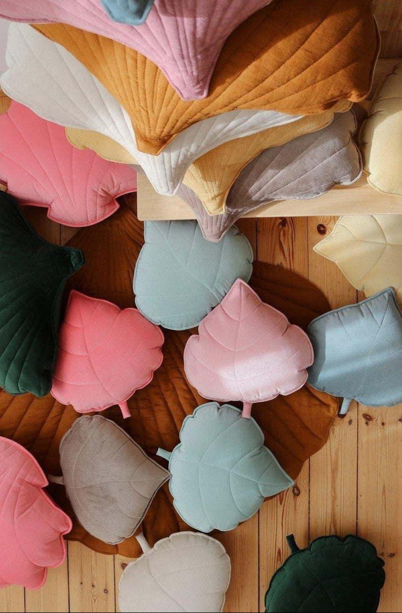 Cuscino Foglia di velluto “Powder Mint”