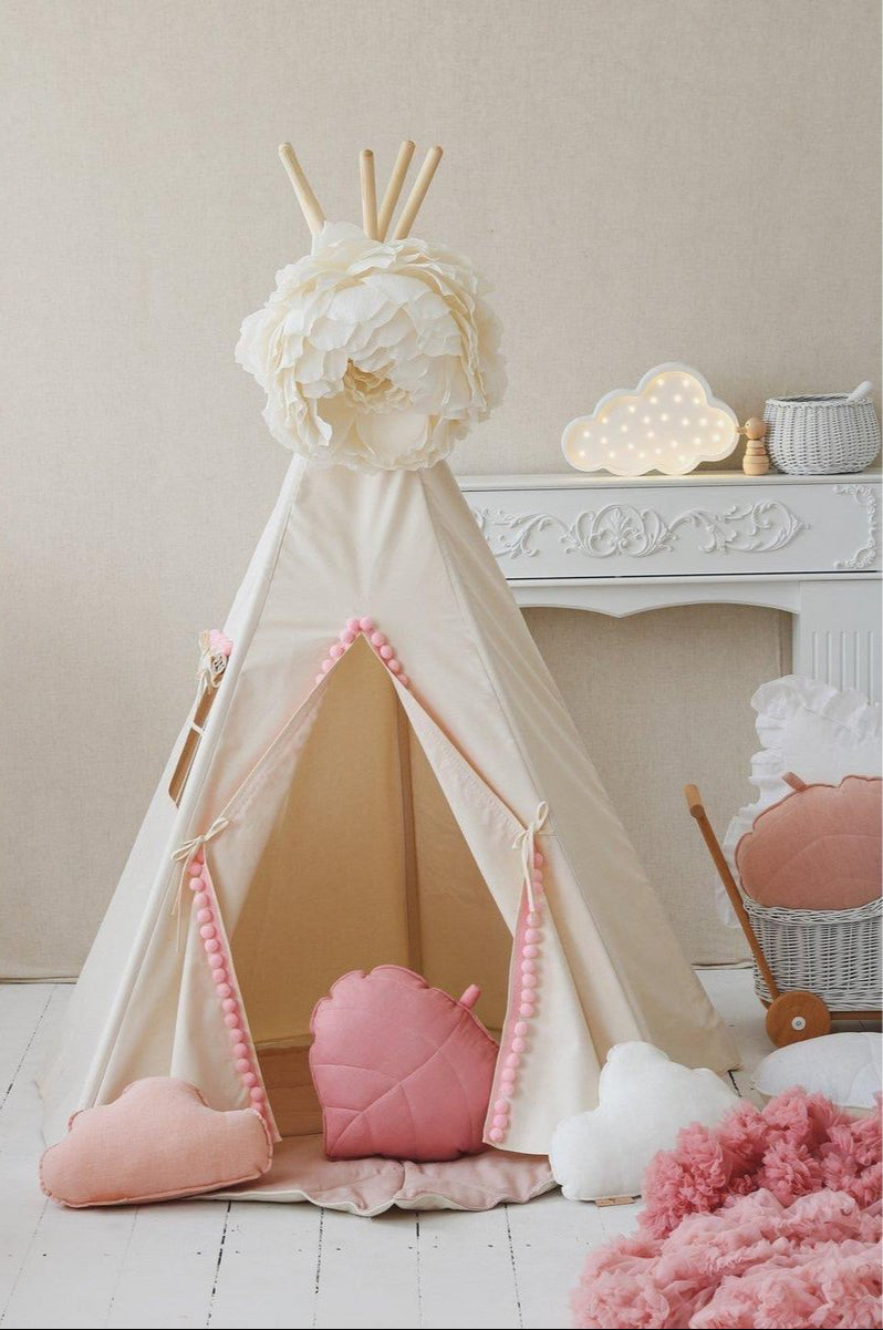 Tenda Teepee "Fluffy Pompoms"