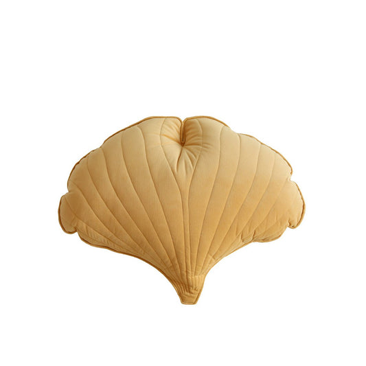 Cuscino foglie di Ginkgo in velluto “miele”