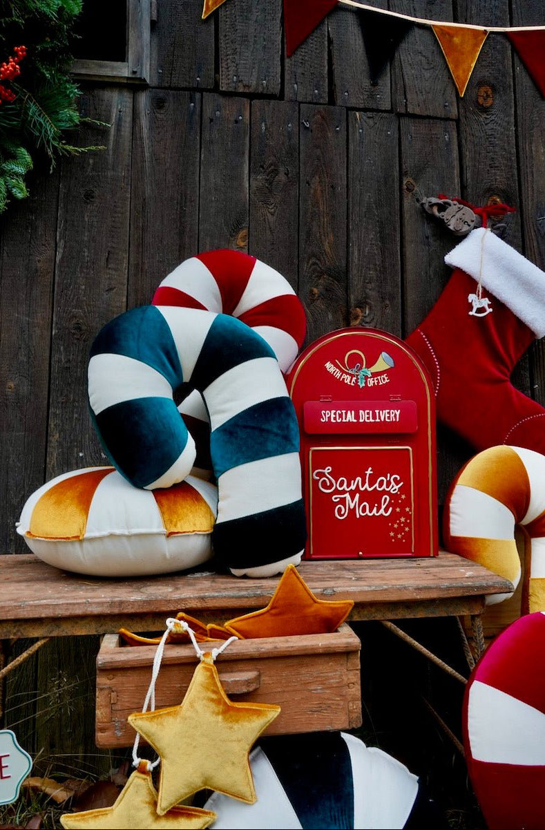 Cuscino Patchwork Natalizio “Candy Cane Verde”