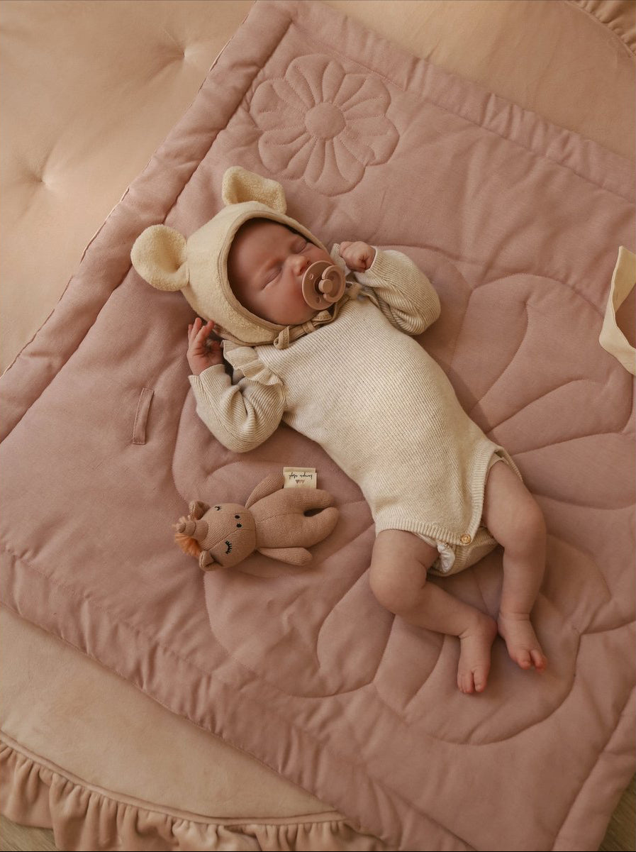 Sacco Nanna in lino "Fiore Rosa cipria"