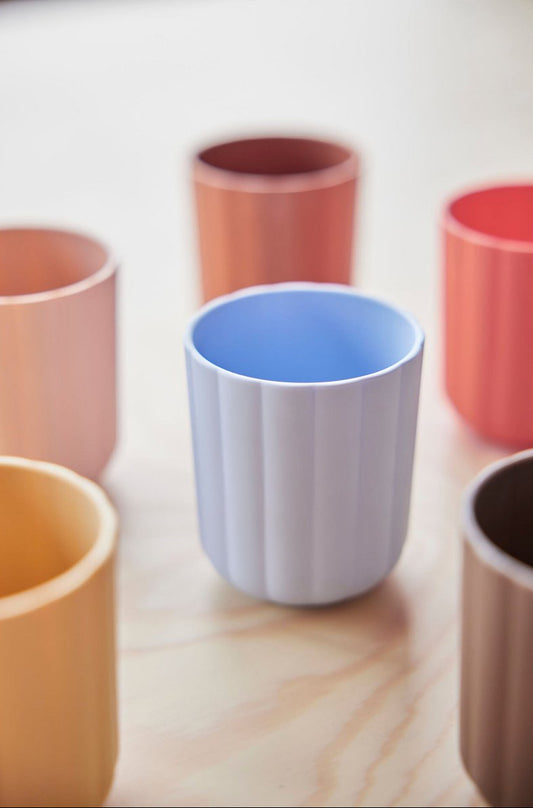 Set 2 Bicchieri "Pullo" - Azzurro Polvere e Caramello