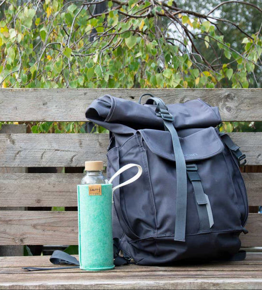 Portaborraccia "Menta"  in Feltro Riciclato per Borraccia in Vetro  0,7 l