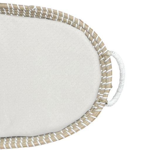 Coprimaterasso Culla Mosè e Fasciatoio "Pointelle" Beige naturale