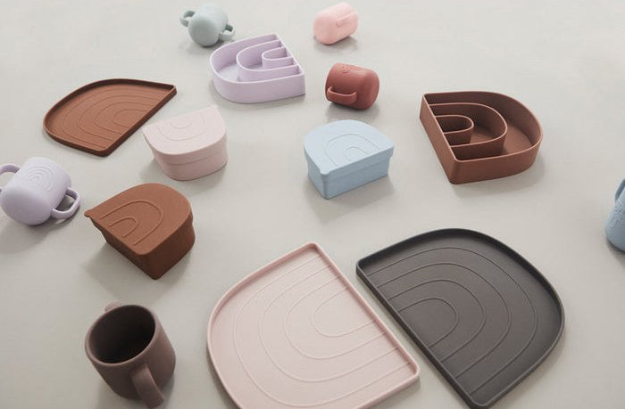 Set Piatto e Ciotola "Arcobaleno" - Vaniglia e Marrone