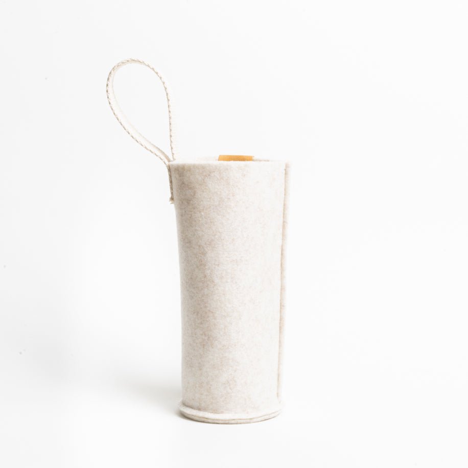 Portaborraccia "Beige"  in Feltro Riciclato per Borraccia in Vetro  0,7 l
