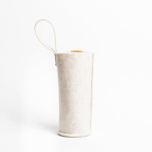 Portaborraccia "Beige"  in Feltro Riciclato per Borraccia in Vetro  0,7 l