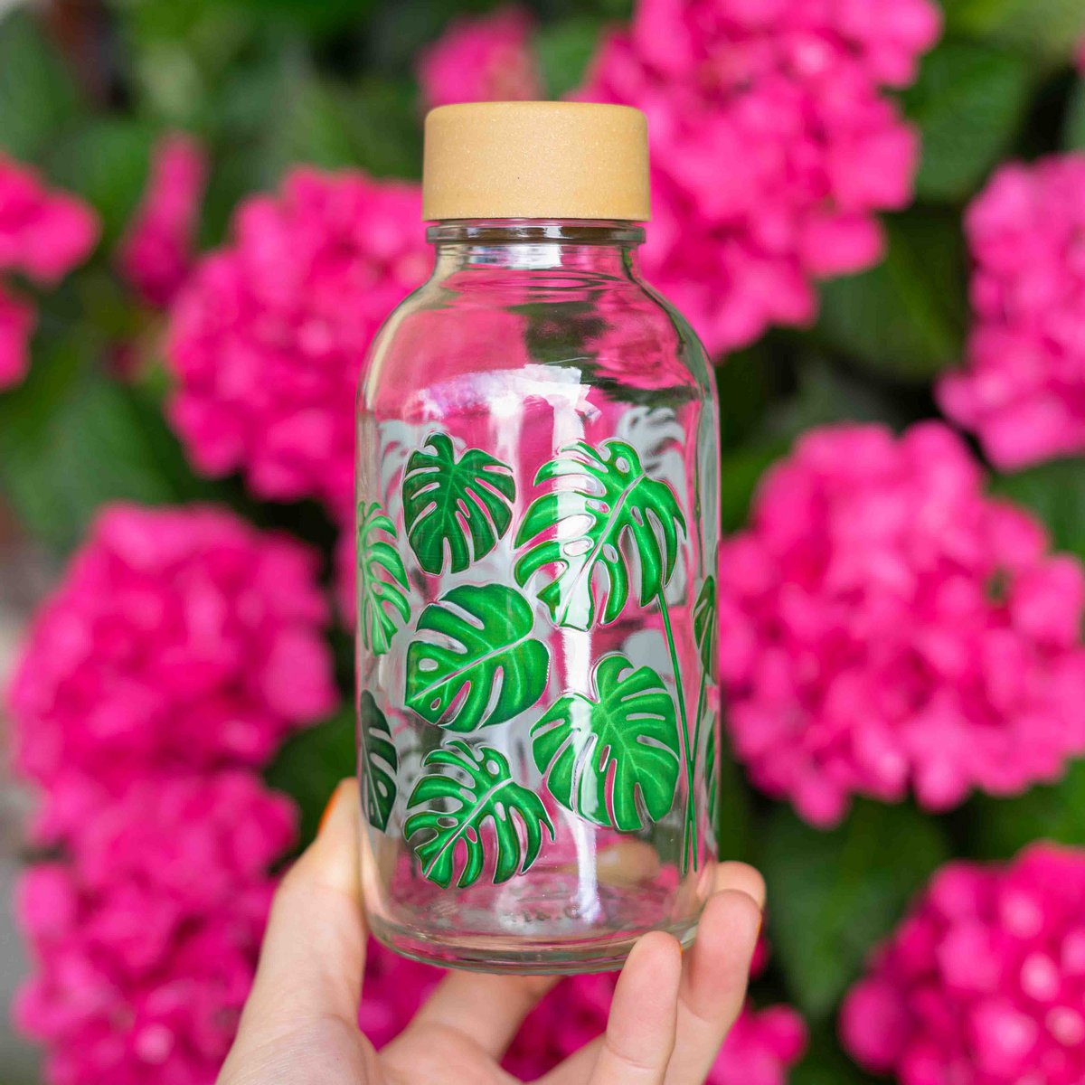 Borraccia in Vetro "Monstera"  0,4 l