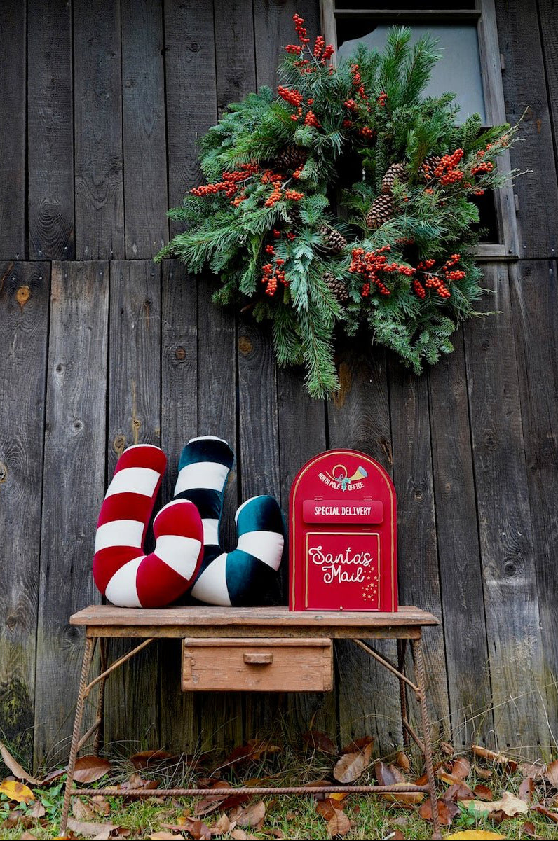 Cuscino Patchwork Natalizio “Candy Cane Verde”