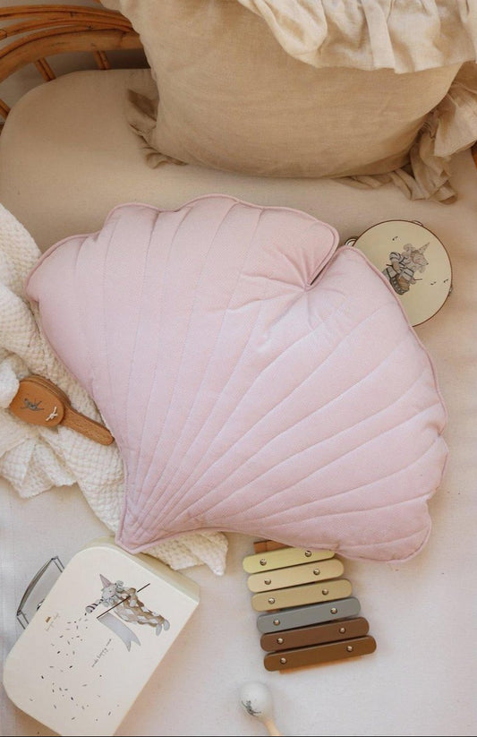 Cuscino foglie di Ginkgo in velluto “Rosa Cipria”