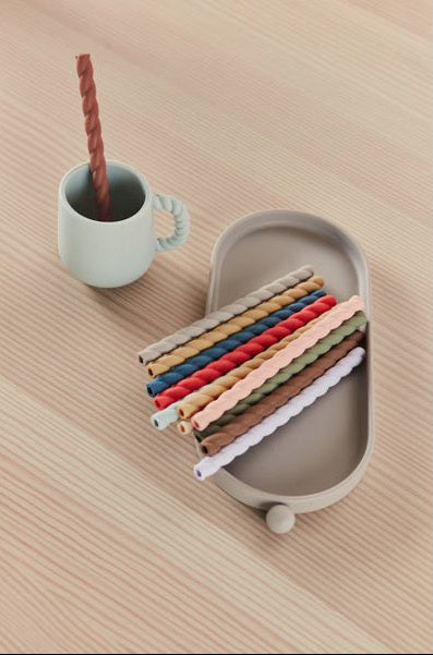 Set Cannucce in Silicone "Mellow" – 6 Pezzi con Spazzolino