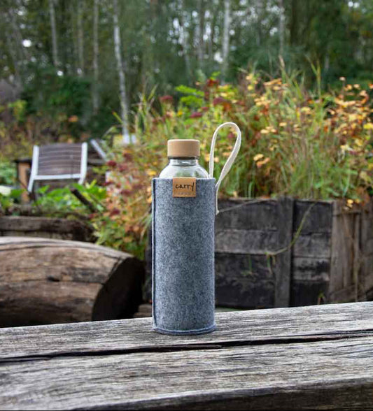 Portaborraccia "Grigio"  in Feltro Riciclato per Borraccia in Vetro  0,7 l