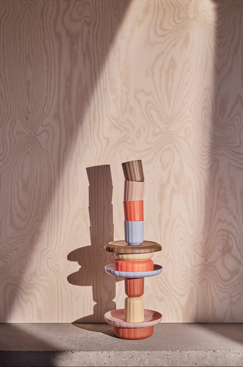 Set Piatto e ciotola "Pullo" - Corallo e Beige