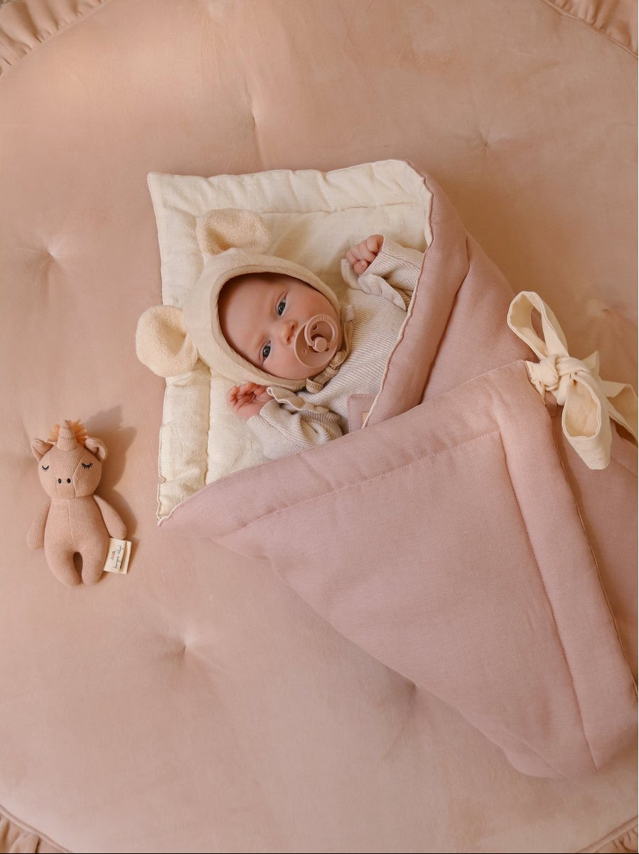 Sacco Nanna in lino "Fiore Rosa cipria"