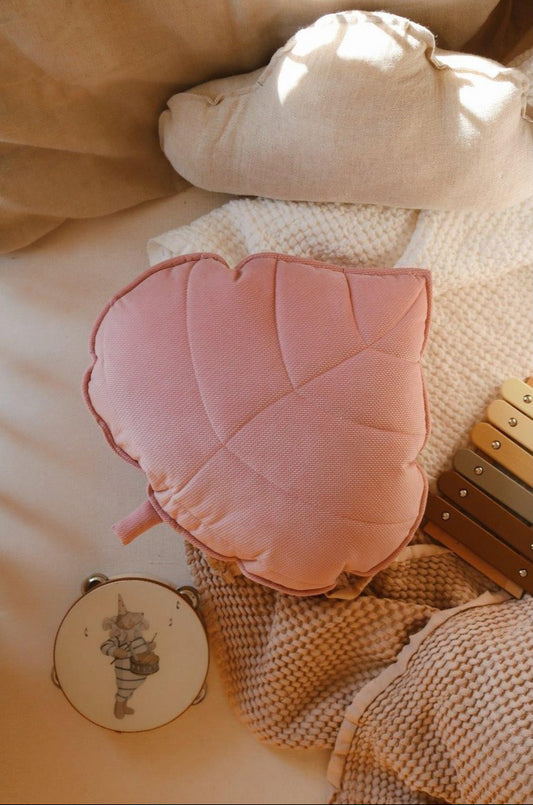 Cuscino Foglia i velluto “Rosa”