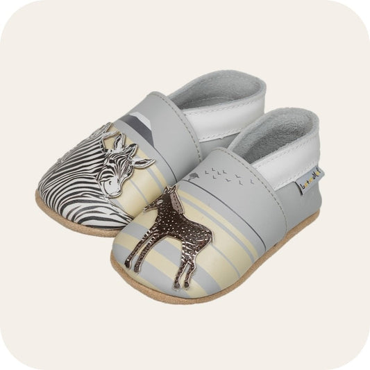 Pantofole in pelle "Zebre"