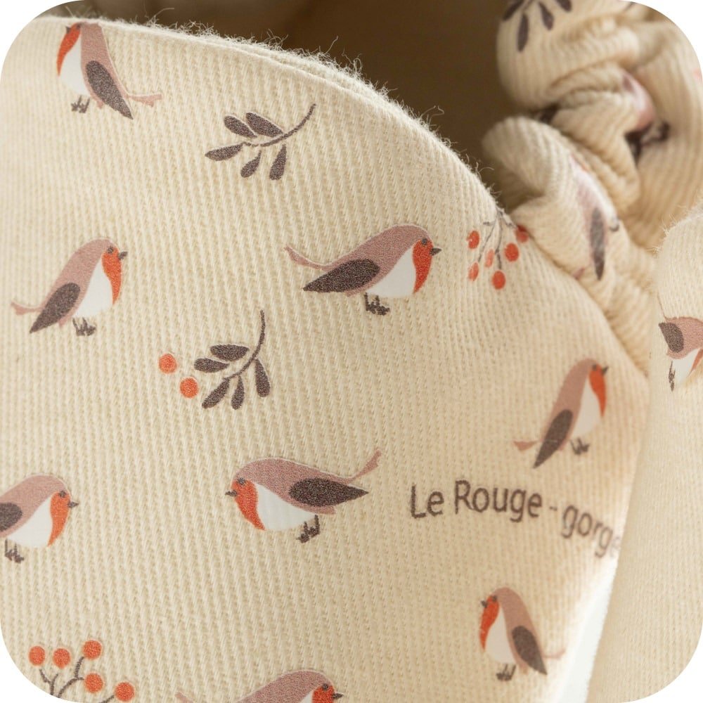 Pantofole  in cotone "Pettirosso"