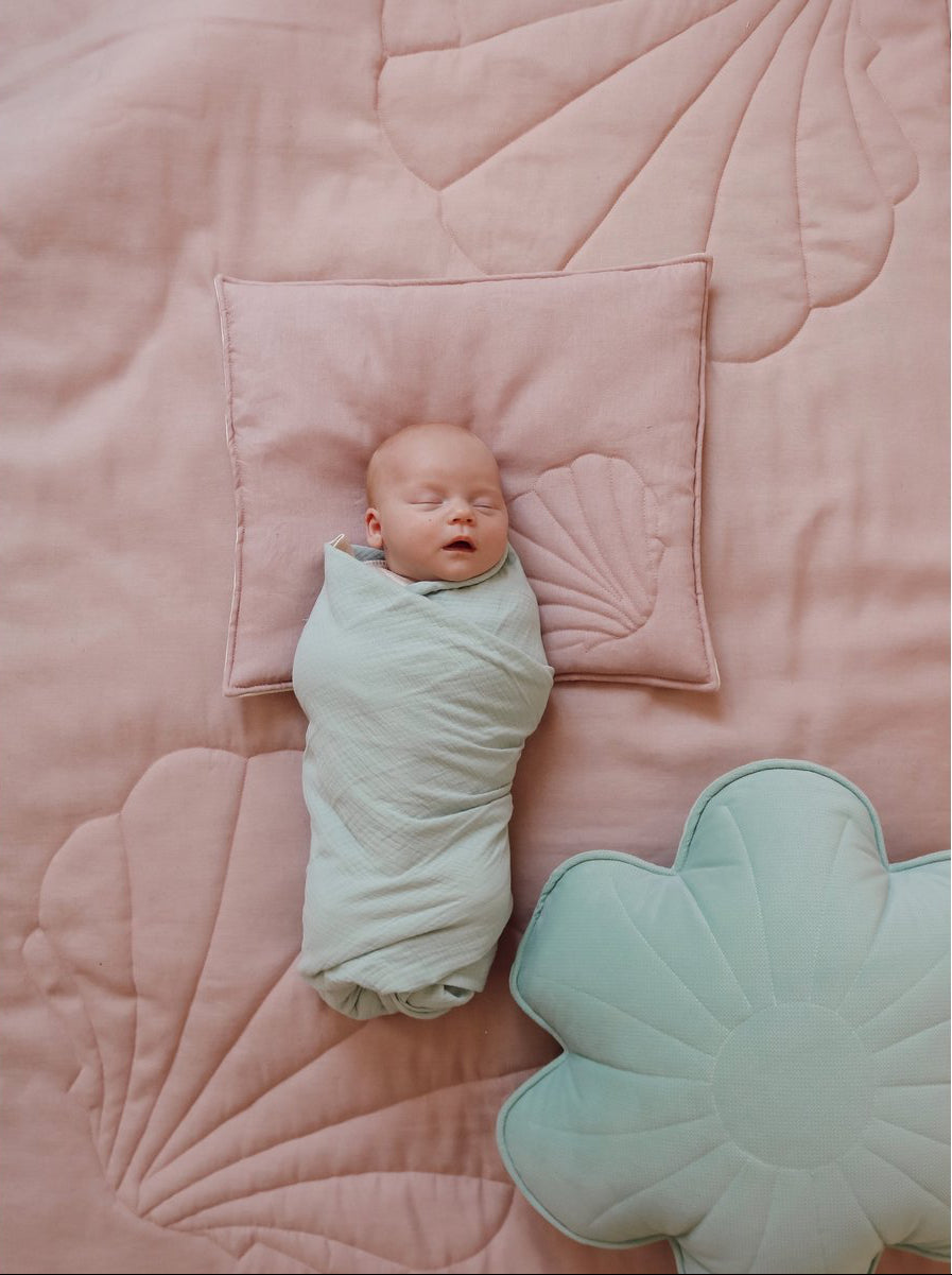 Copertina fasciatoio in mussola "Menta"