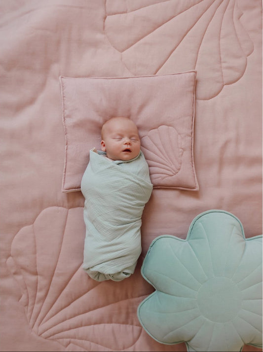 Copertina fasciatoio in mussola "Menta"