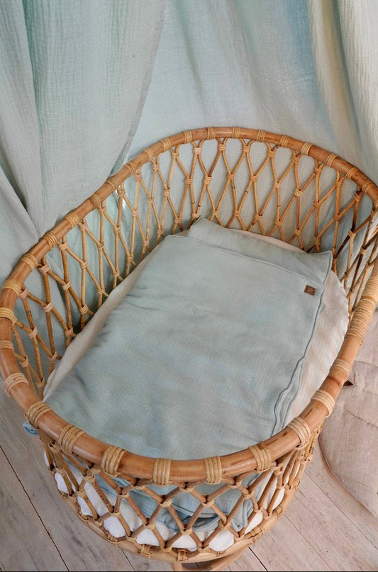 Set Copertina  in mussola "Menta" 95x65