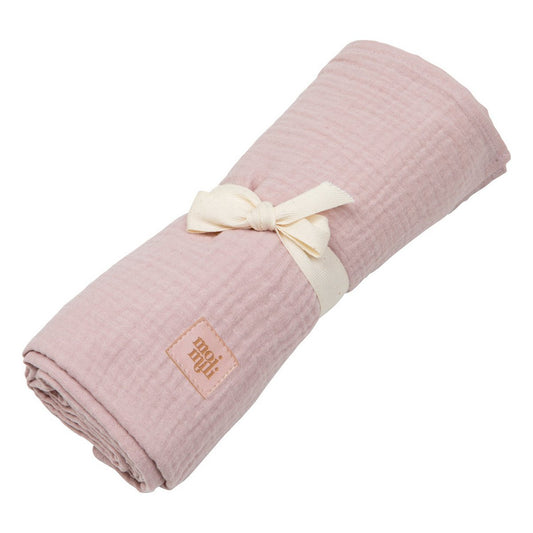 Coperta fasciatoio in mussola "Baby pink" 100x100