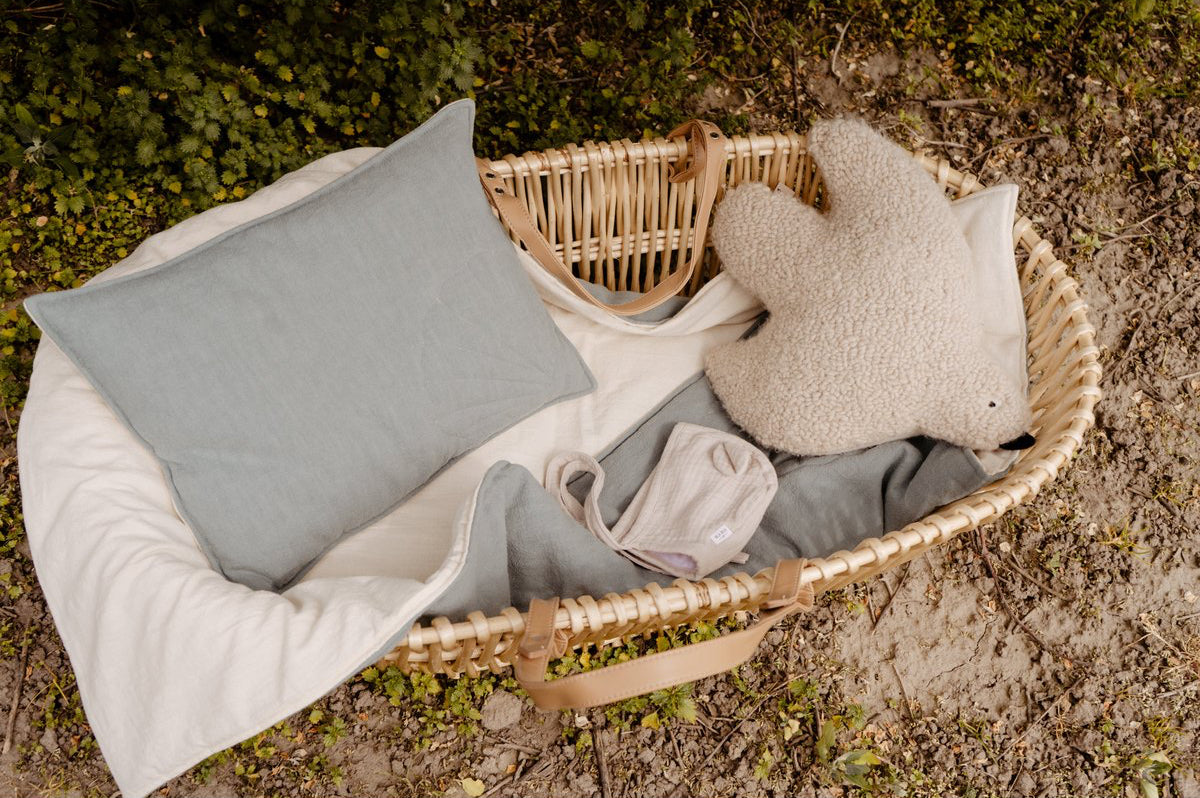 Set Copertina in lino "Conchiglia Occhio di mare" 95x65