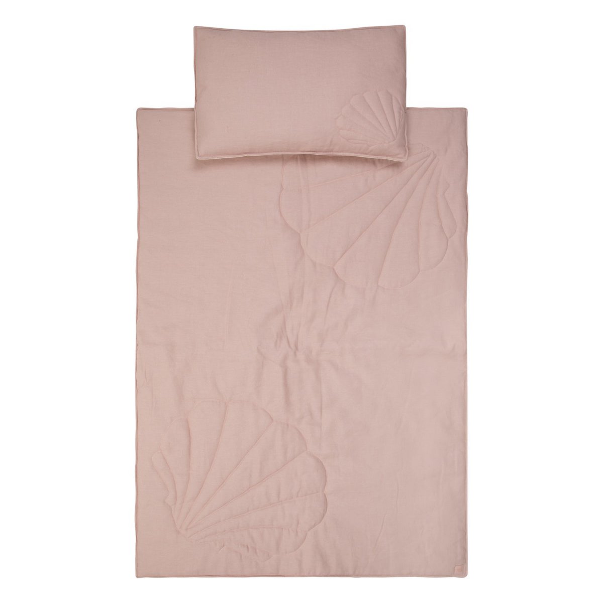 Set Copertina in lino "Conchiglia Rosa cipria" 90x135