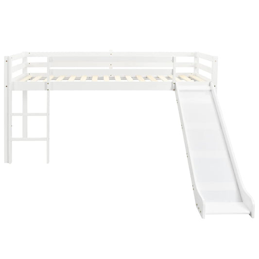 Letto A Castello Per Bambini Scivolo E Scala In Pino 97X208Cm