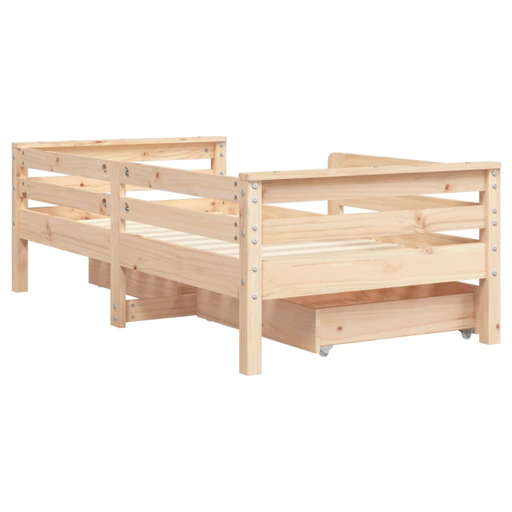 Giroletto Bambini Con Cassetti Legno Massello Di Pino