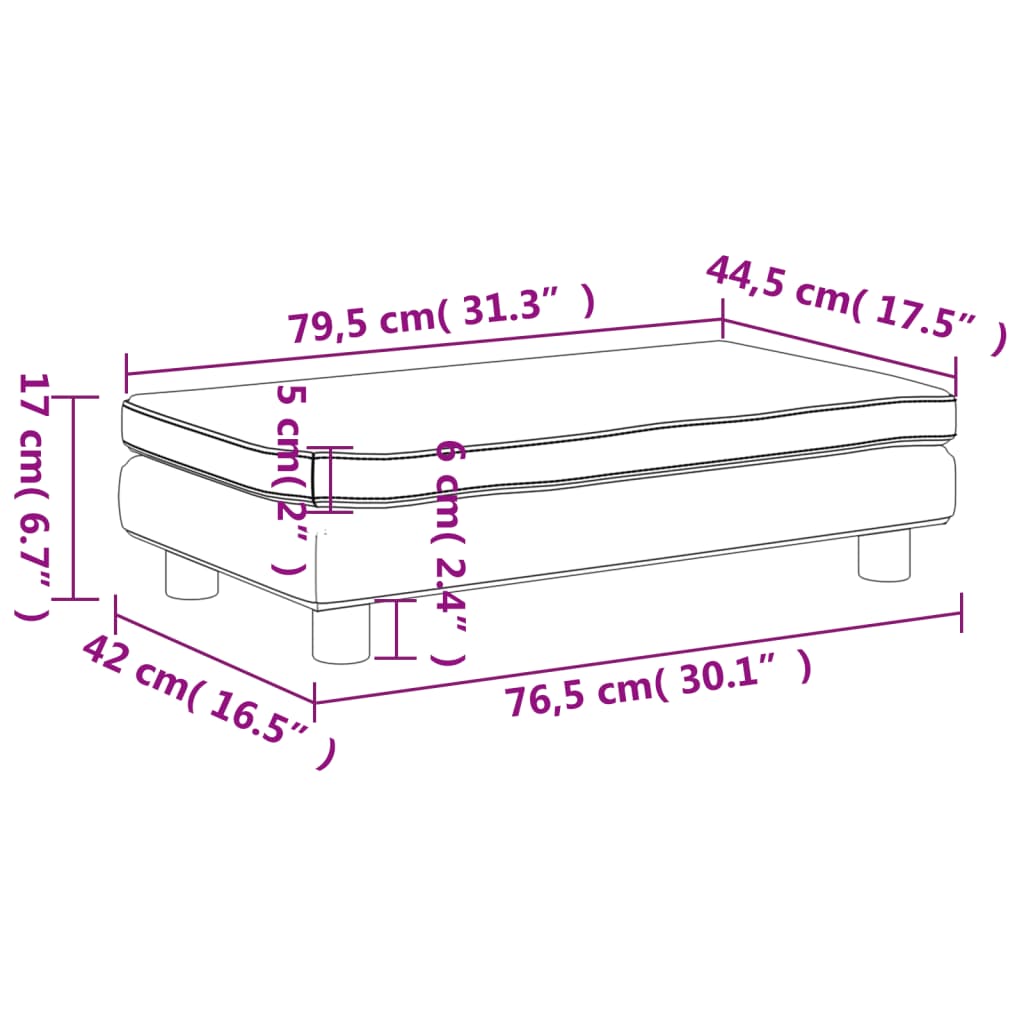 Divano Bambini Poggiapiedi Grigio Chiaro 100x50x30 cm Velluto