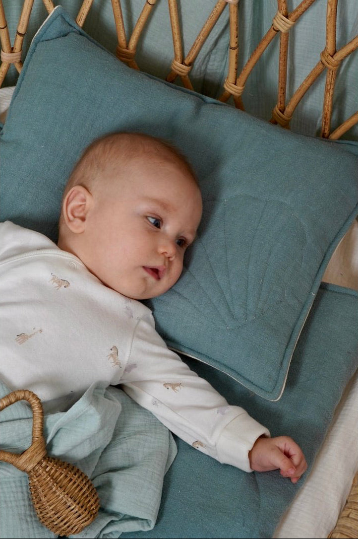 Set Copertina in lino "Conchiglia Occhio del mare" 90x135