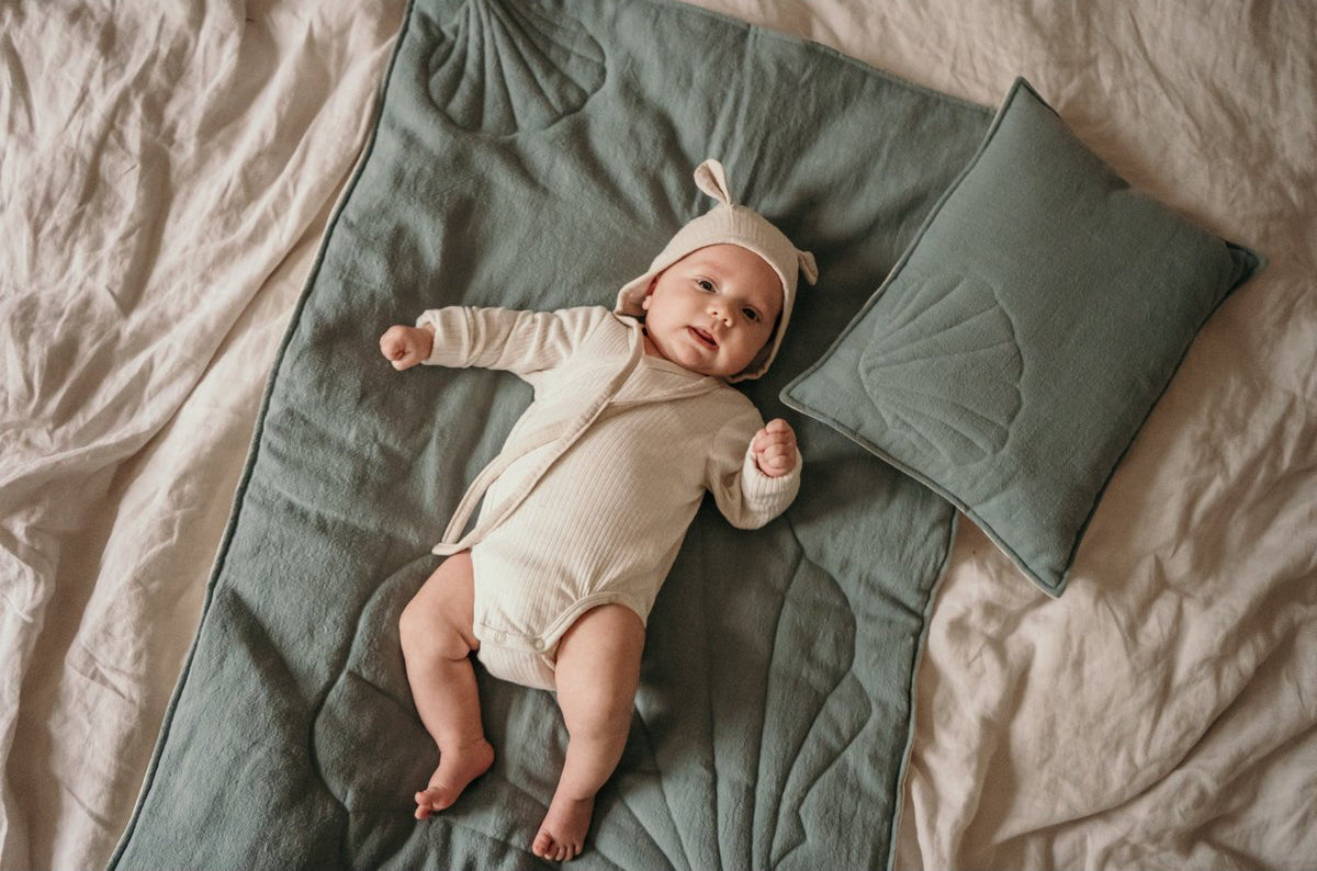 Set Copertina in lino "Conchiglia Occhio del mare" 90x135